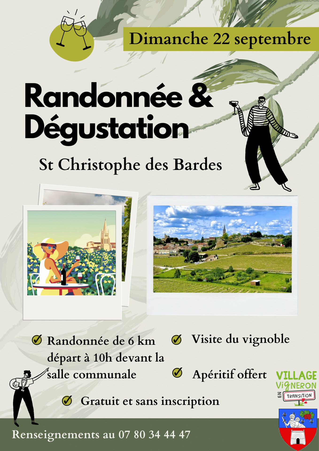 randonnée et dégustation dans le vignoble st emilion st christophe des bardes